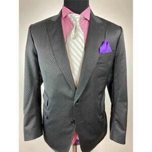 David August COUTURE 100% Silk Dinner Jacket 46 R e56
